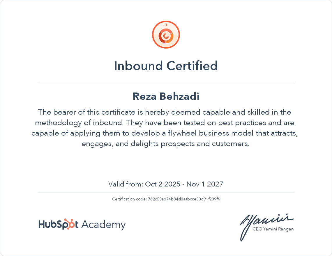 Inbound Certification